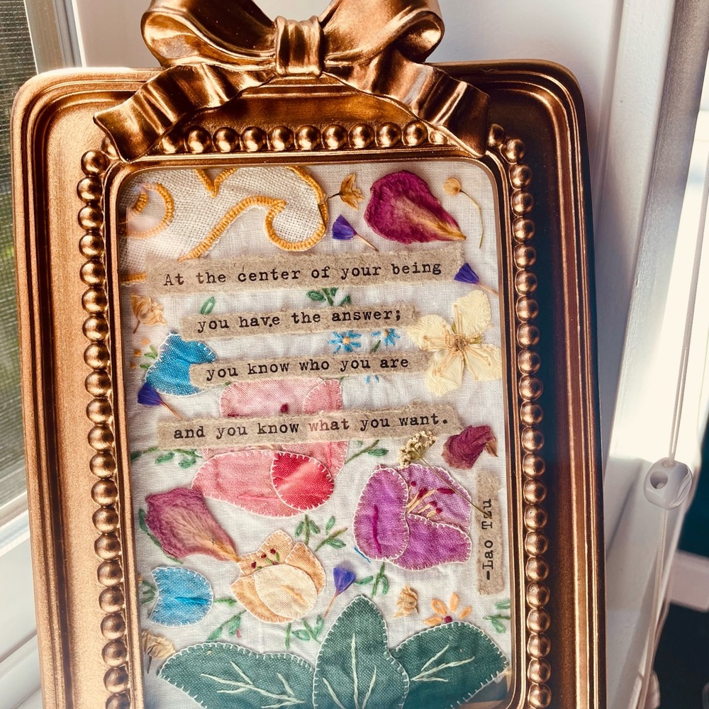 Gold Framed Embroidered Art
